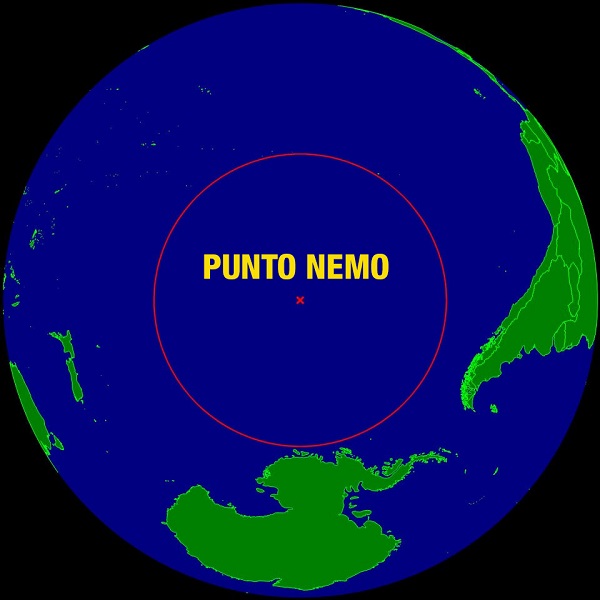 Ponto Nemo no Pacífico sul