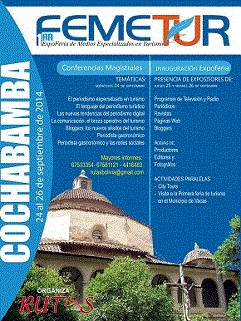 Expo Feria de Médios Especializados em Turismo, FEMETUR Na Bolívia, primeira Expo Feira de Médios Especializados em Turismo