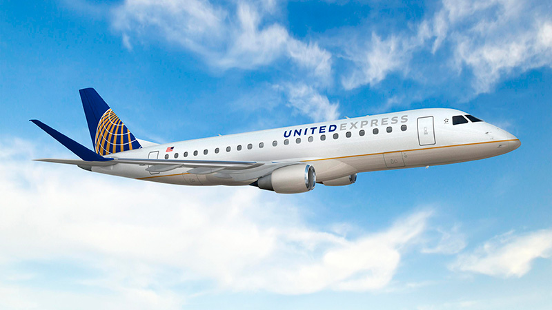 United Airlines encomenda 25 aviões E175 à brasileira Embraer