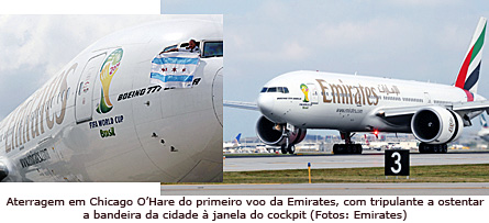 Companhia aérea Emirates voa para EUA Emirates já tem voo diário para Chicago
