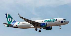Avião da linha aérea Evelop, do Grupo Barceló Evelop voa desde Barajas a Cancun, Punta Cana e Havana