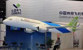 Maqueta do Comac C919 Novos concorrentes da Airbus e da Boeing