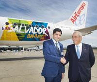 O prefeito de Salvador, ACM Neto, e o presidente de Globalia, Juan José Hidalgo Air Europa e Salvador de Baía, uma aliança para promover cidade brasileira